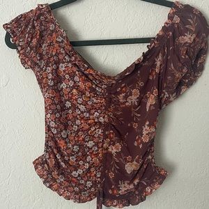 Retro top with puff sleeve | 70s vibe | crop